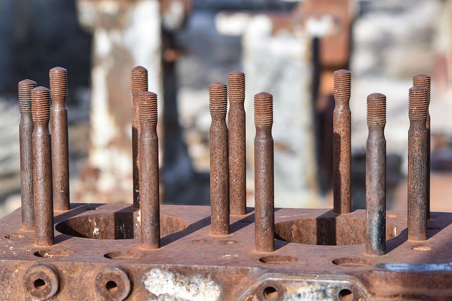 engine, rusty, screws, tractor, metal, no people, close-up HD wallpaper