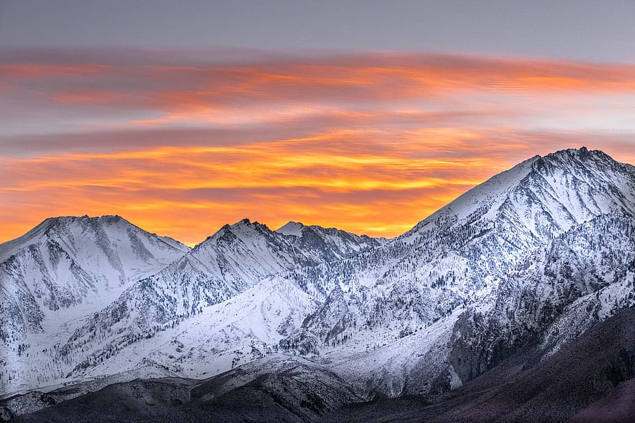 snow caped mountain, scenics - nature, sky, landscape, environment HD wallpaper