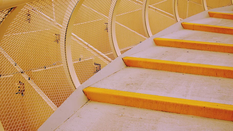 A curved staircase., seville, spain, road, path, way, structure HD wallpaper