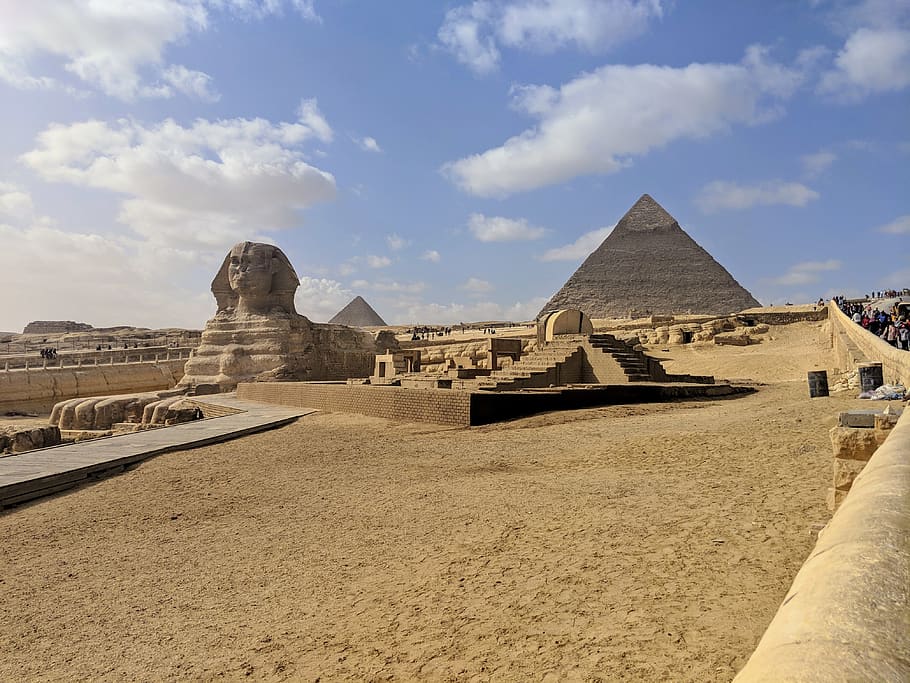 building, architecture, pyramid, triangle, outdoors, nature HD wallpaper