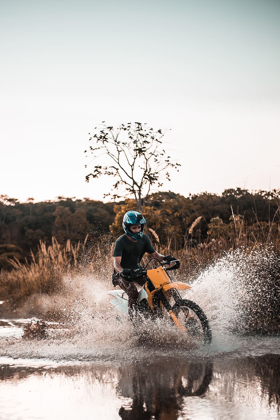 Man Riding Motocross Dirt Bike, action, adventure, biker, fun HD wallpaper