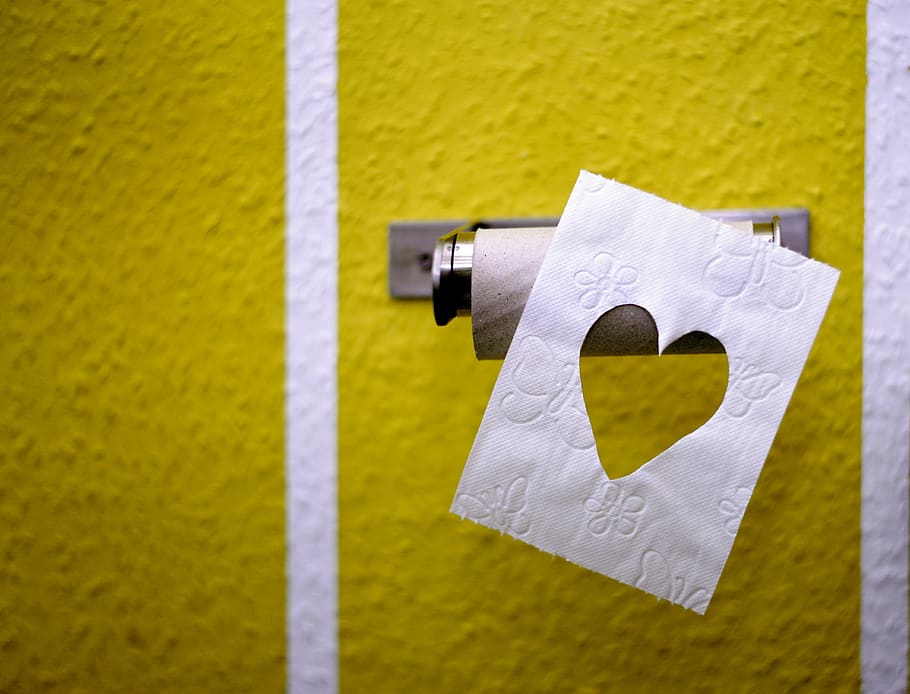 toilet paper, role, hygiene, empty, leaf, heart, last, for you