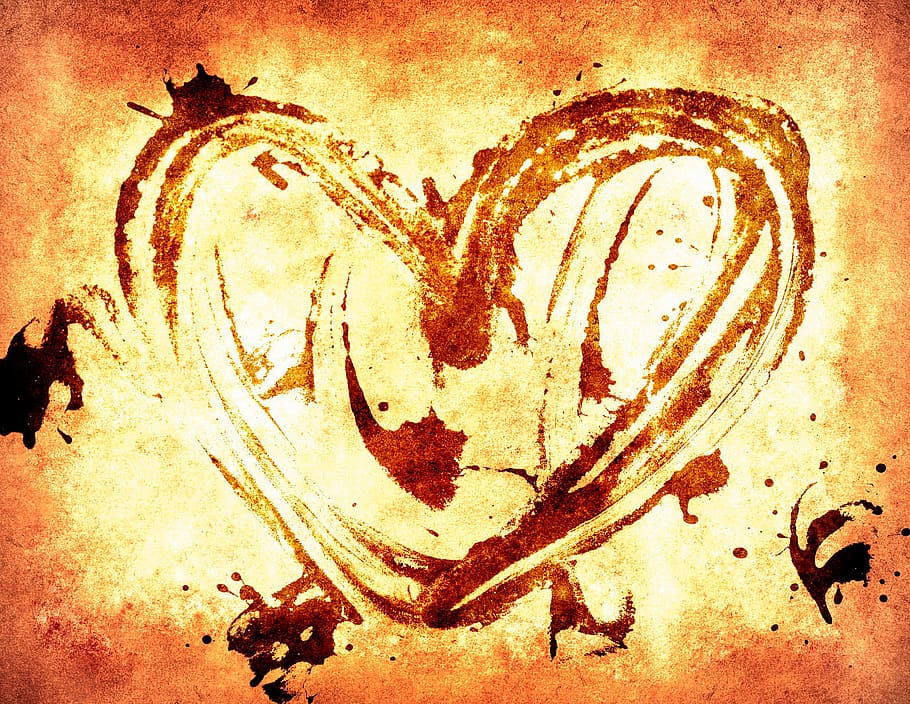 aged, antique, background, burnt, dirt, grunge, grungy, heart HD wallpaper