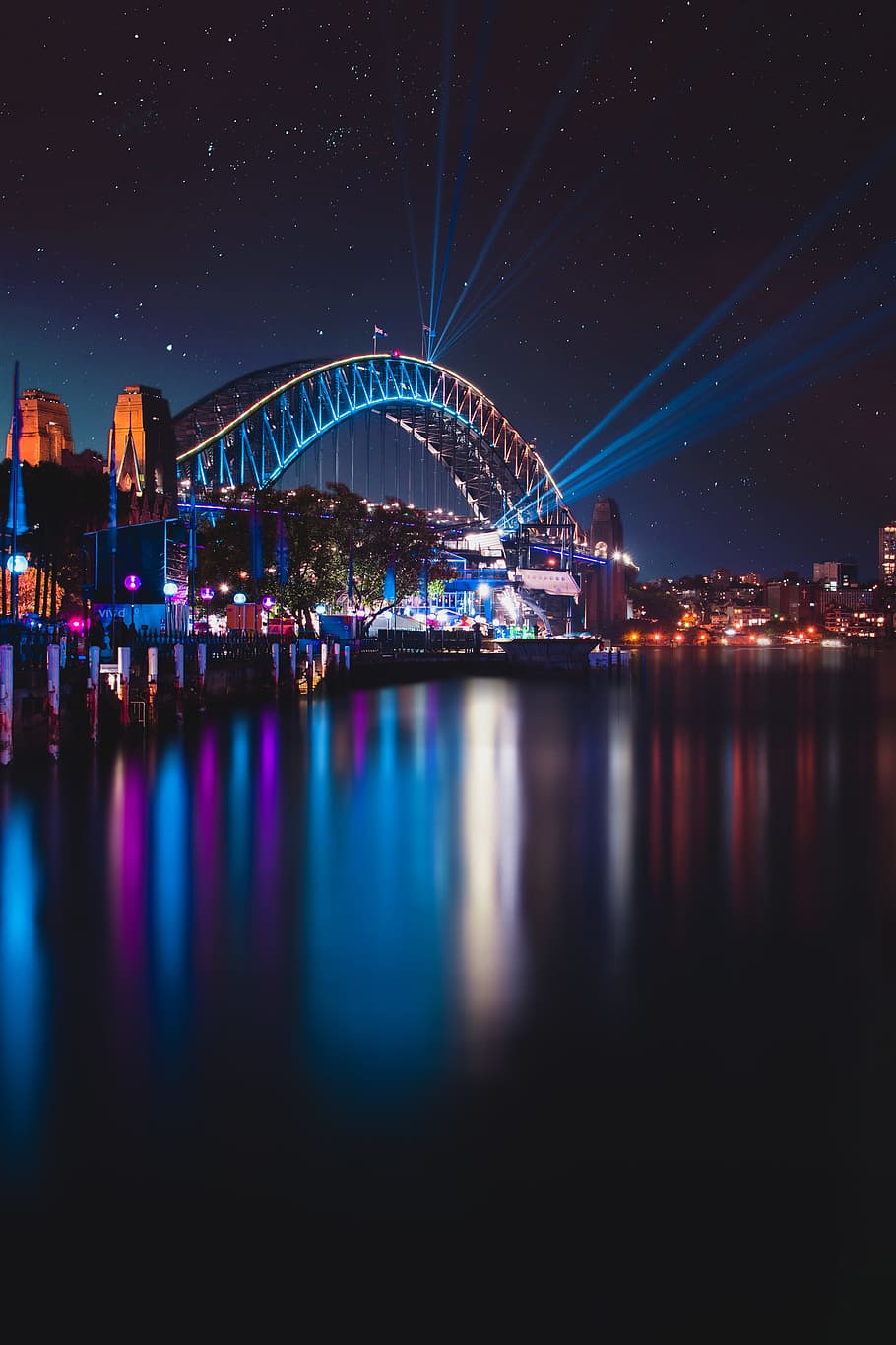 Sydney Harbour Bridge, Australia, starry, architecture, cityscape HD wallpaper