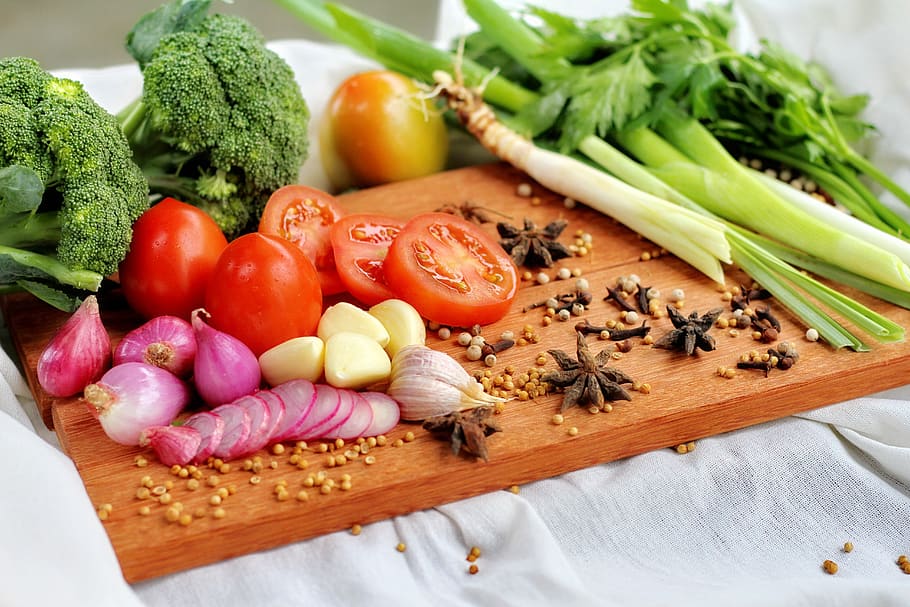 food, vegetable, healthy, meal, onion, cooking, diet, salad, HD wallpaper
