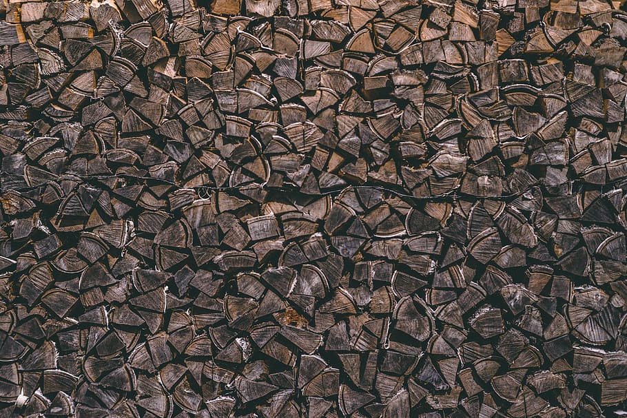 brown firewood lot, holz, texture, staple, schuppen, wallpaper, HD wallpaper