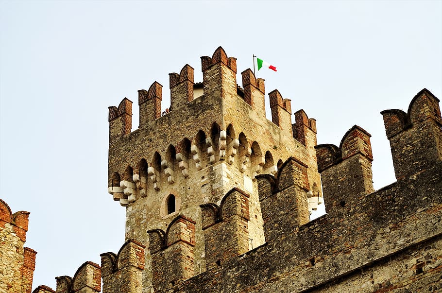 castle, rocca, torre, middle ages, sirmione, sky, architecture HD wallpaper
