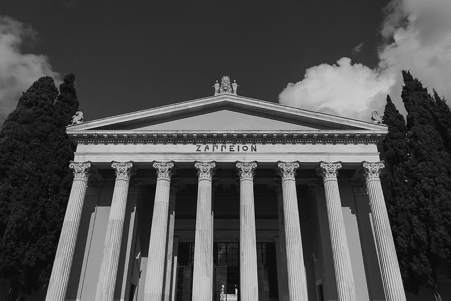 white concrete building, architecture, temple, worship, parthenon HD wallpaper