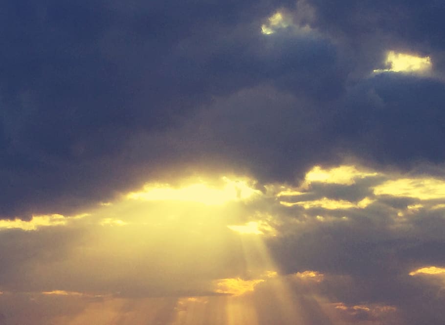 sky, light, sunset, clowds, cloud - sky, heaven, nature, dramatic sky