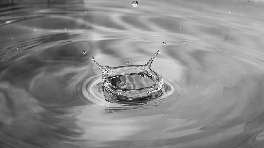 water drop, outdoors, ripple, reflection, splash, droplet, simple HD wallpaper