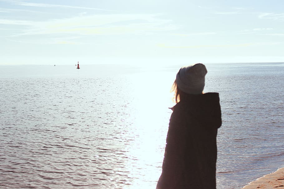 hd, view, horizon, sky, autmn, relax, water, girl, day, sunshine HD wallpaper