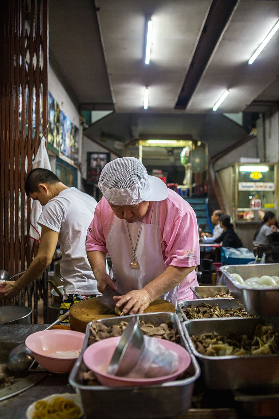 craft, dedication, skill, stall, food, street, cook, chef, lady HD wallpaper