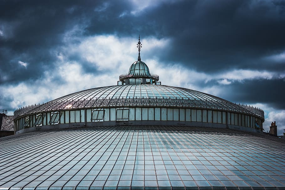 gray dome building, cloud - sky, architecture, building exterior HD wallpaper