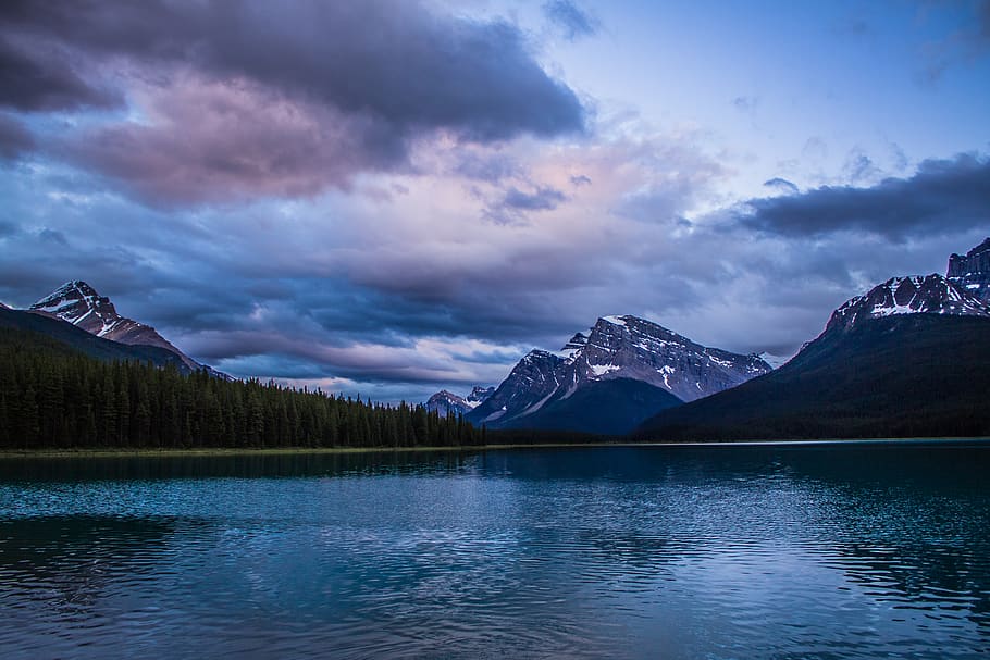 lakes surrounded by trees an mountains, water, nature, outdoors, HD wallpaper