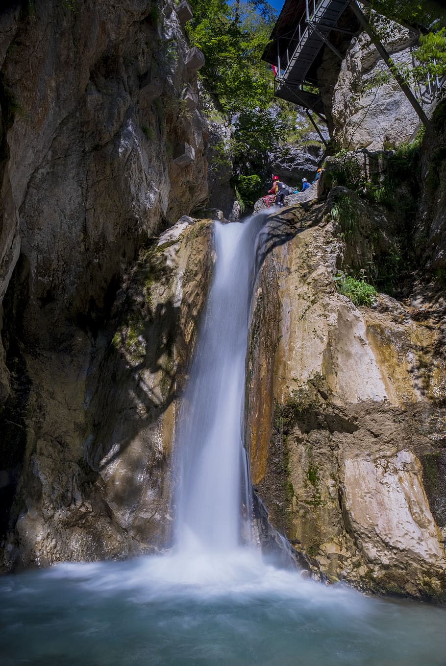 waterfall, river, bach, flow, movement, racing, rock, stones HD wallpaper