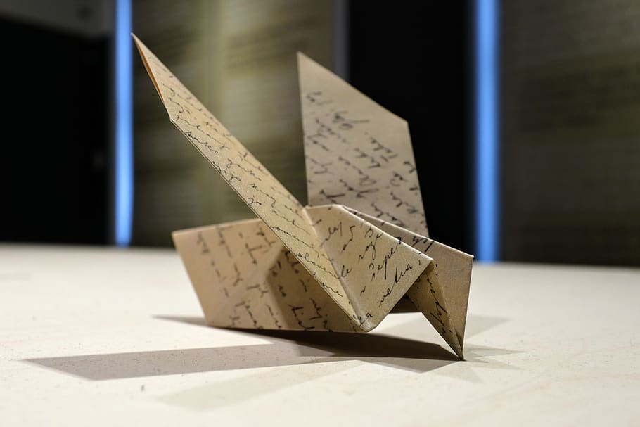 bird, origami, light, shadow, paper, decoration, fold, folded, HD wallpaper