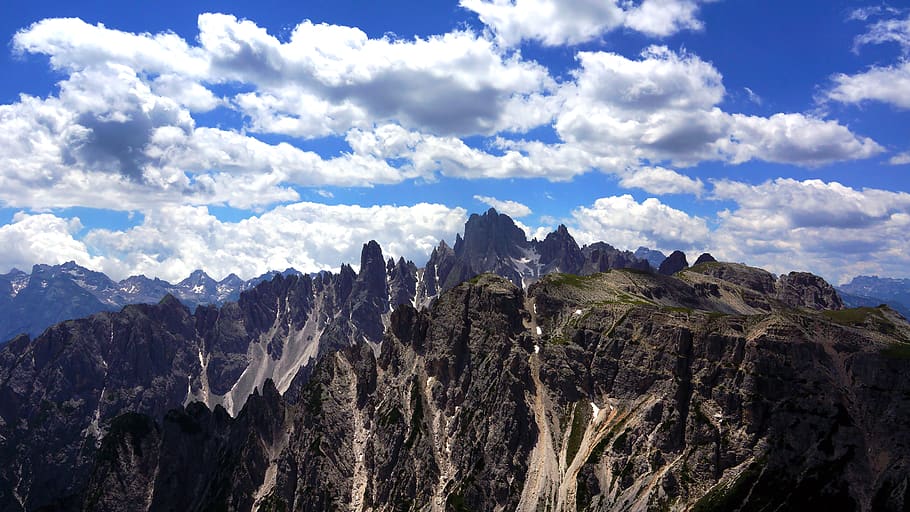 italy, tre cime di lavaredo, mountain, cloud - sky, landscape