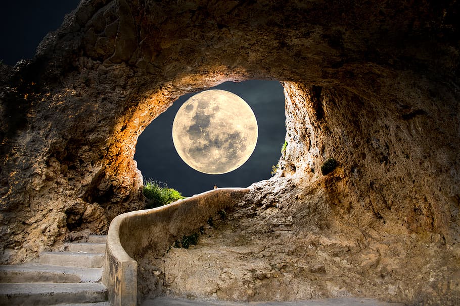 moon, tunnel, light, science, sky, no people, nature, beauty in nature HD wallpaper