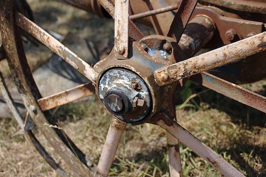 wheel, rust, arable, old, retro, rusted, turned off, close up HD wallpaper