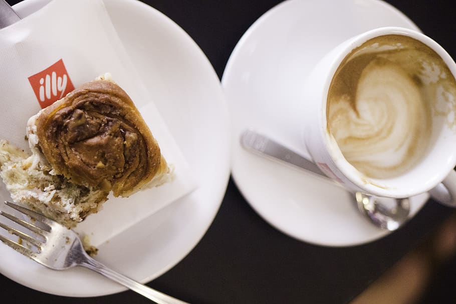 pastries, coffee, sweets, snack, food, food and drink, eating utensil HD wallpaper