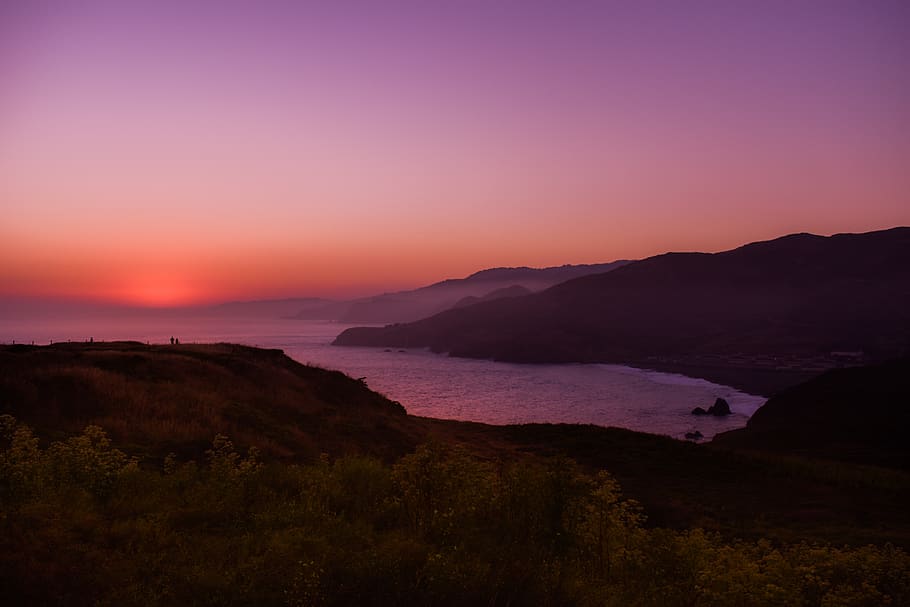 landscape view during golden hour, sunset, dusk, nature, outdoors HD wallpaper
