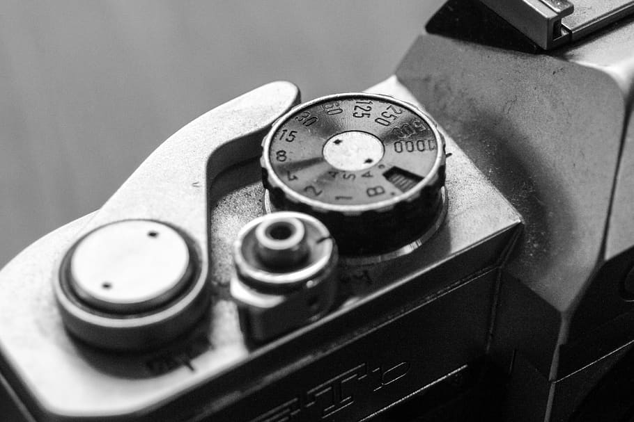 wristwatch, camera, electronics, blackandwhite, canon, analog camera HD wallpaper