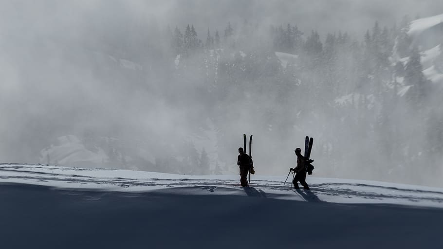 people walking on icy surface, snow, winter, cold temperature HD wallpaper