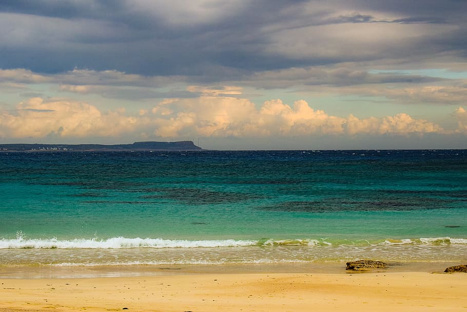 sea, beach, sky, clouds, horizon, landscape, afternoon, ayia napa HD wallpaper