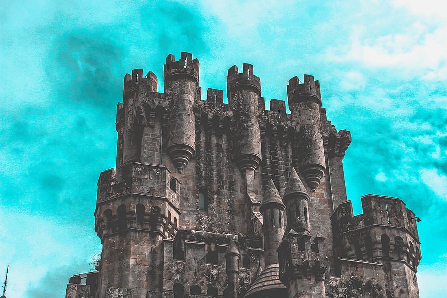 castle, strong, blue, winter, forest, landom, kingdom, happy HD wallpaper