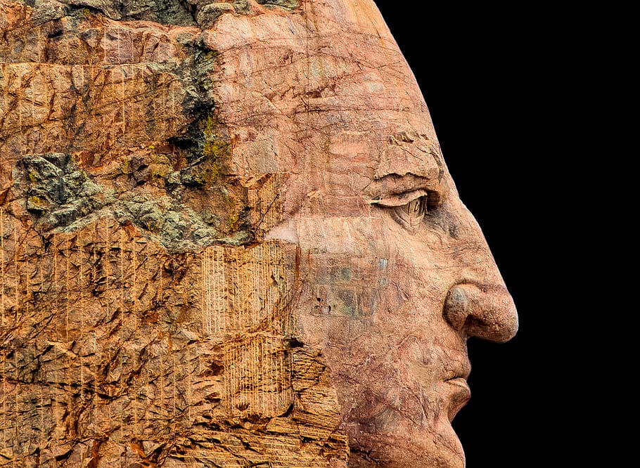 man's face rock formation, outdoors, keyston, sd, crazy horse monument, HD wallpaper