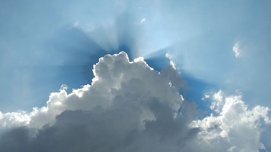 blue, clouds, weather, sunrise, the sky, cloud - sky, beauty in nature HD wallpaper