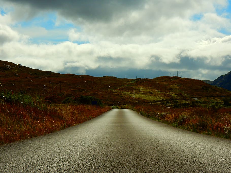 ireland, cloud - sky, the way forward, scenics - nature, tranquil scene HD wallpaper