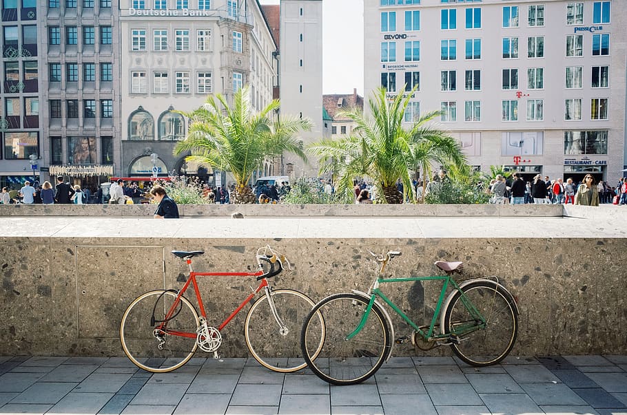 germany, münchen, marienplatz, architecture, city, bicycle, HD wallpaper