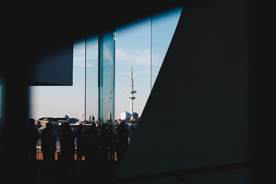 window, tower, architecture, dark, light, needle, outdoors HD wallpaper