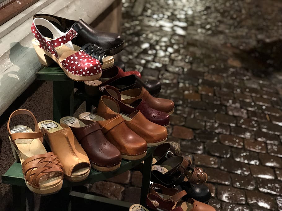 gothenburg, second-hand street, haga, shoe, no people, large group of objects, HD wallpaper