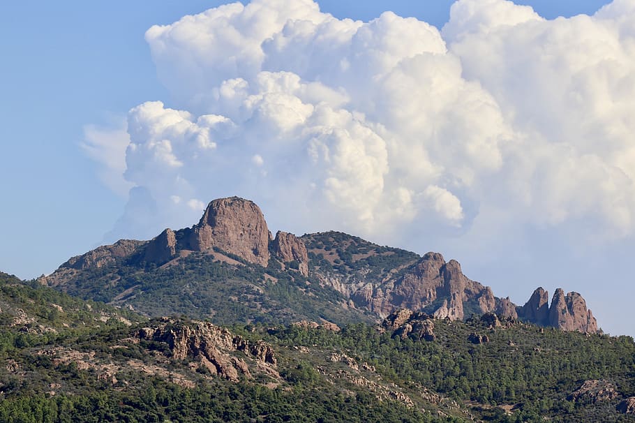 nature, landscape, mountains, clouds, rock, cloud - sky, scenics - nature HD wallpaper