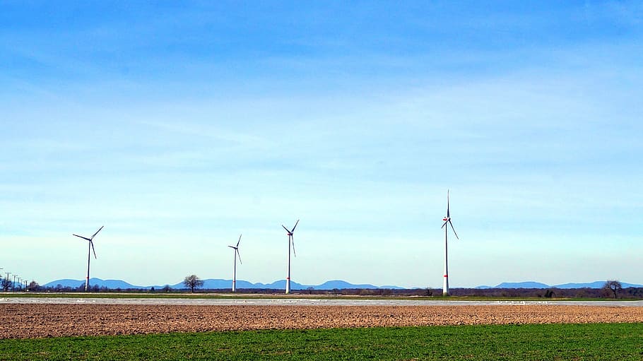 windräder, energy, wind power, sky, blue, wind energy, environmental conservation HD wallpaper