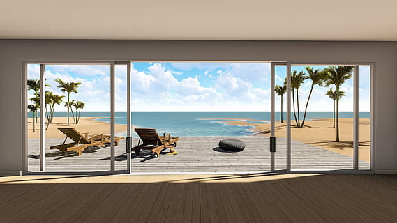 sand, beach, relaxation, summer, idyllic, house, apartment HD wallpaper