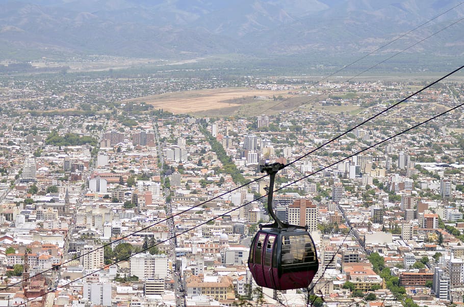 argentina, salta, cableway, fly, landscape, panoramic, air HD wallpaper