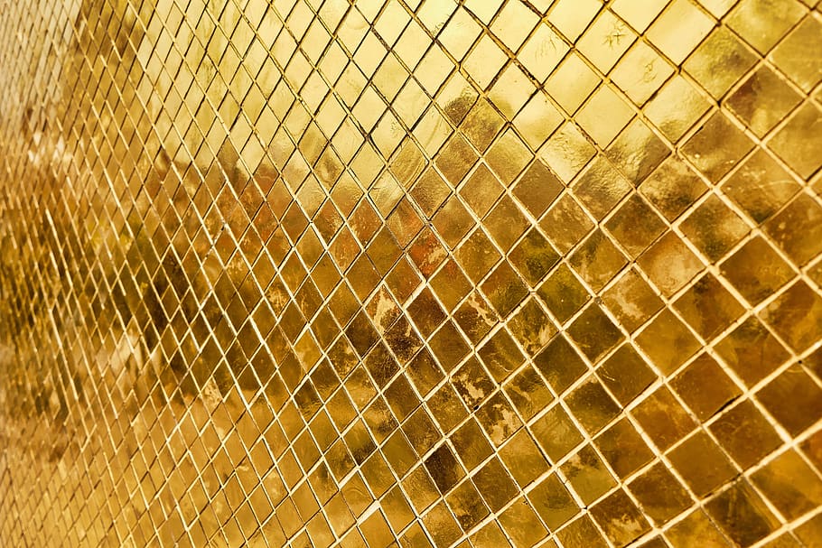 gold, wall, background, pattern, design, golden, abstract, reflection HD wallpaper