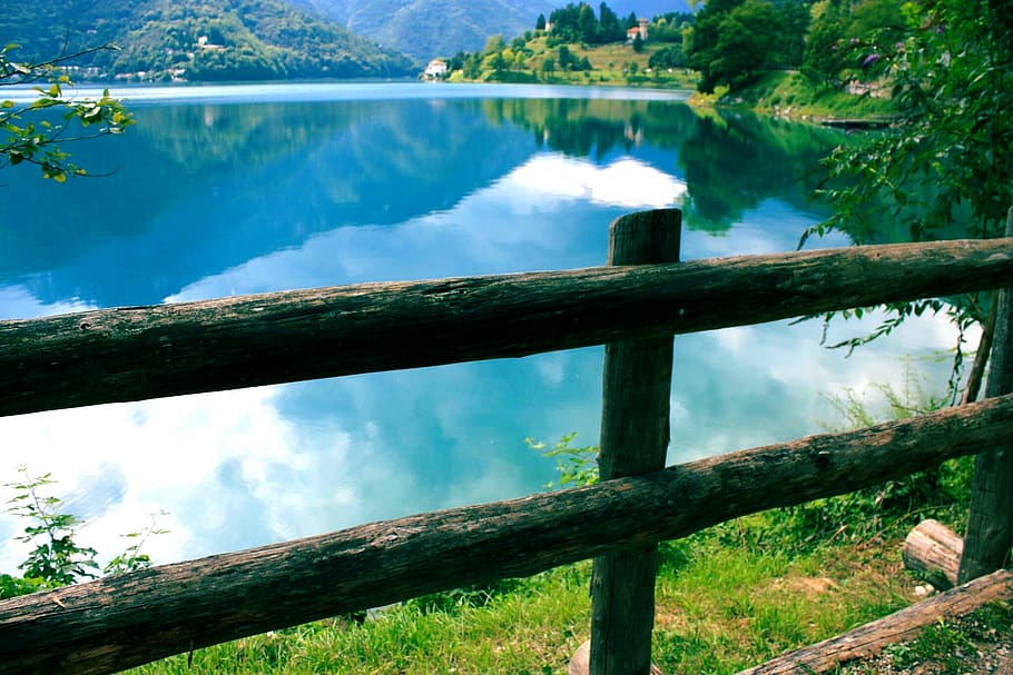 Green Wooden Fence Beside Body of Water, daylight, environment HD wallpaper