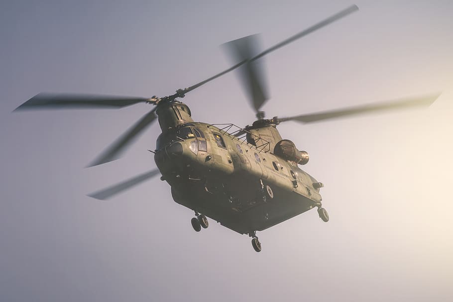 black helicopter, no people, low angle view, military, air vehicle HD wallpaper