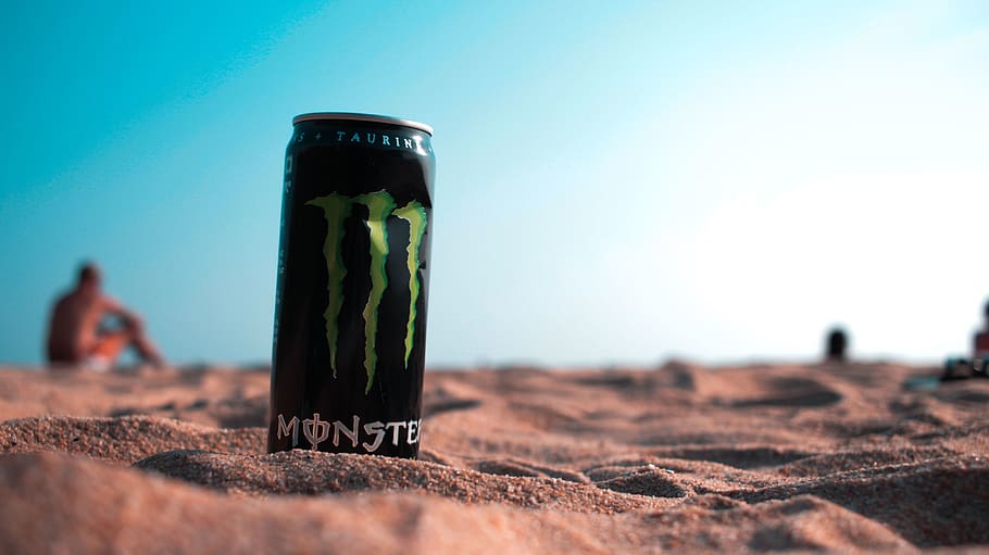 Do Energy Drinks Help You Focus monster energy drink on sand