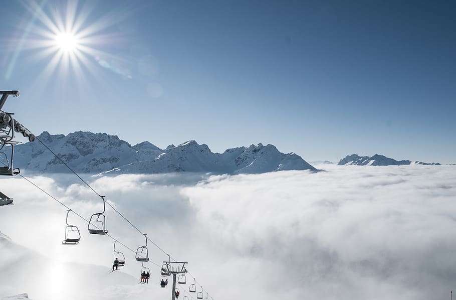 austria, saint anton am arlberg, earlybird, stanton, ski, lift, HD wallpaper