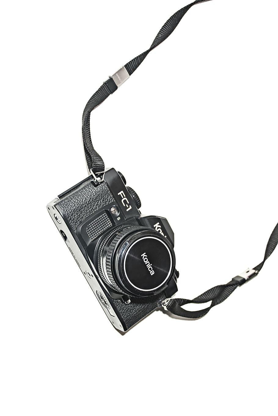 black Kodan Konica camera, studio shot, white background, single object, HD wallpaper