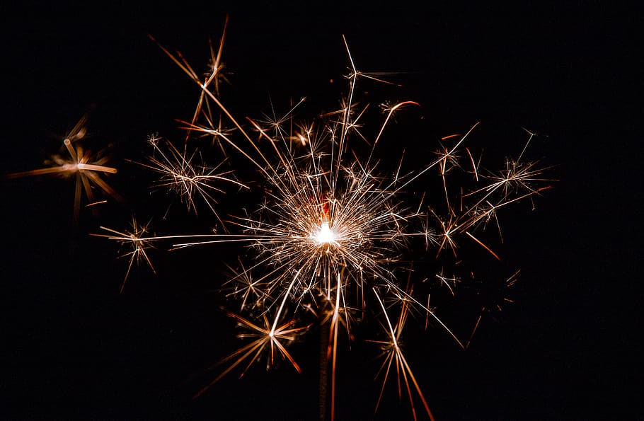 Low Light Photography of Firecrackers, colors, dark, evening HD wallpaper
