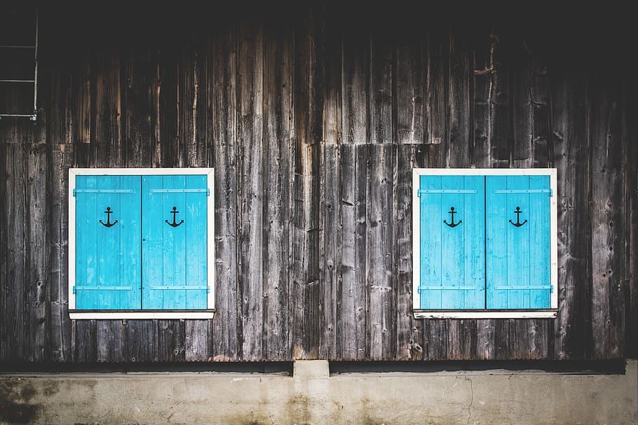 architecture, building, blue, window, design, logo, wall, wood - material HD wallpaper