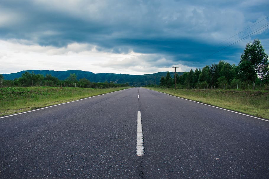 route, road, path, asphalt, landscape, cloud - sky, the way forward HD wallpaper