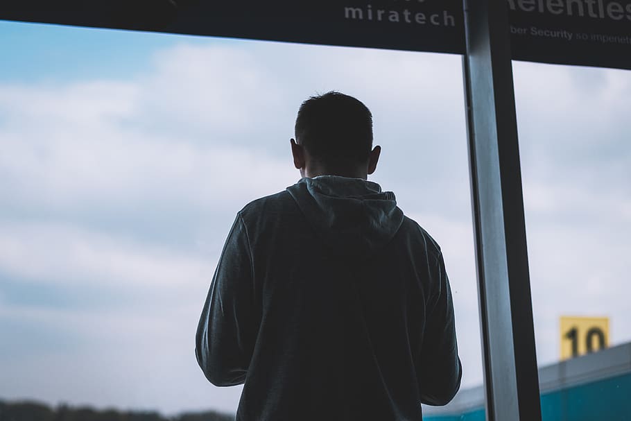 man facing windowpane, people, person, human, ukraine, boryspil' HD wallpaper