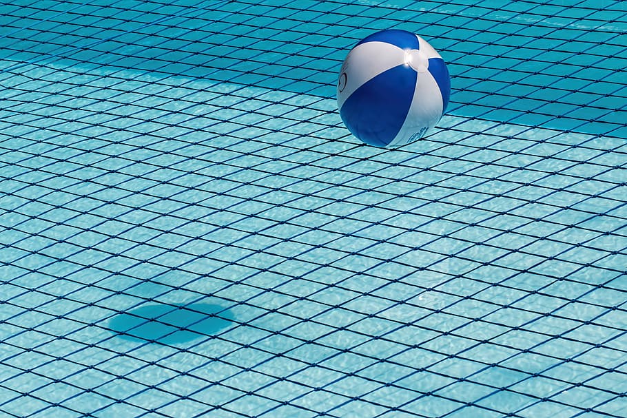 HD wallpaper: Blue and White Ball over Water, beach ball, swimming pool ...